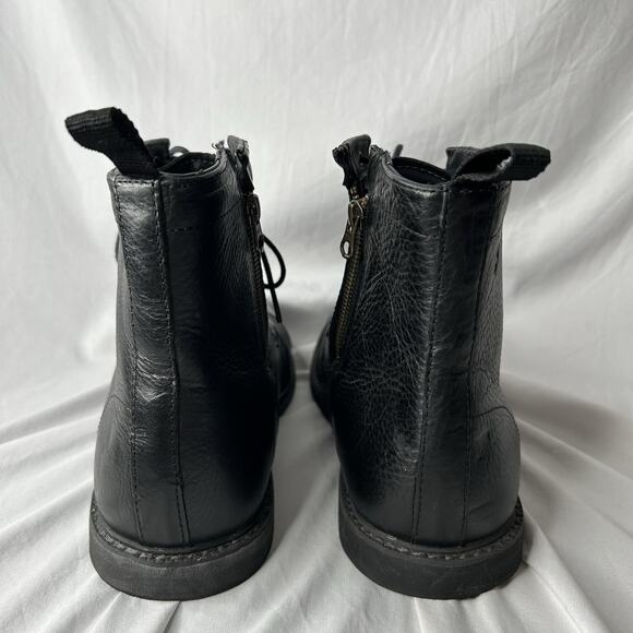 Men's Timberland Cobelton 5547A Boots Black Textured Leather Size 11.5 - Picture 4 of 7